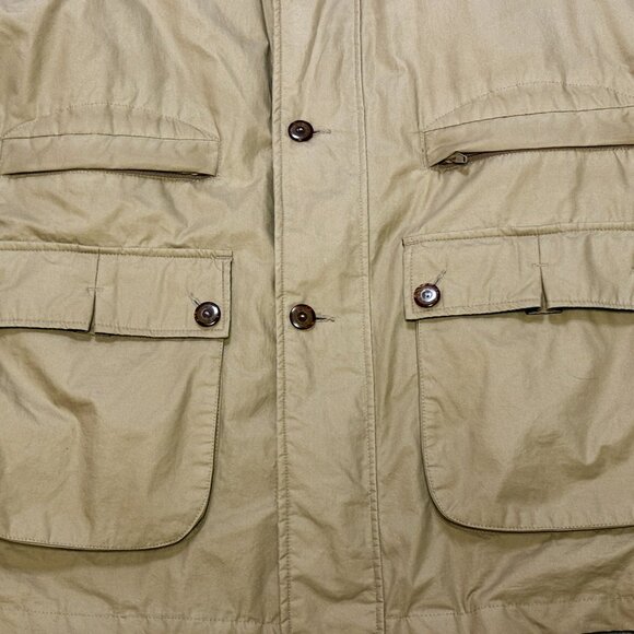 Gant Bomber Jacket L Men's Vintage Beige Leather Collar Removeable Lining..VGUC! - Picture 2 of 12